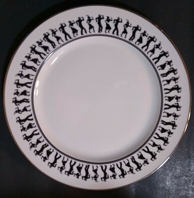 Super Bowl 22 Round Chop Plate dancers on border Michael Leson Designs