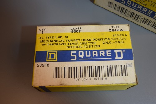 Qty~1 Square D 9007-C64BW Turret Head Lever Arm Limit Switch 9007C64BW NEW N BOX - Afbeelding 2 van 3