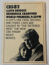 1971 small CBS tv movie ad~ THE TATTERED WEB Lloyd Bridges