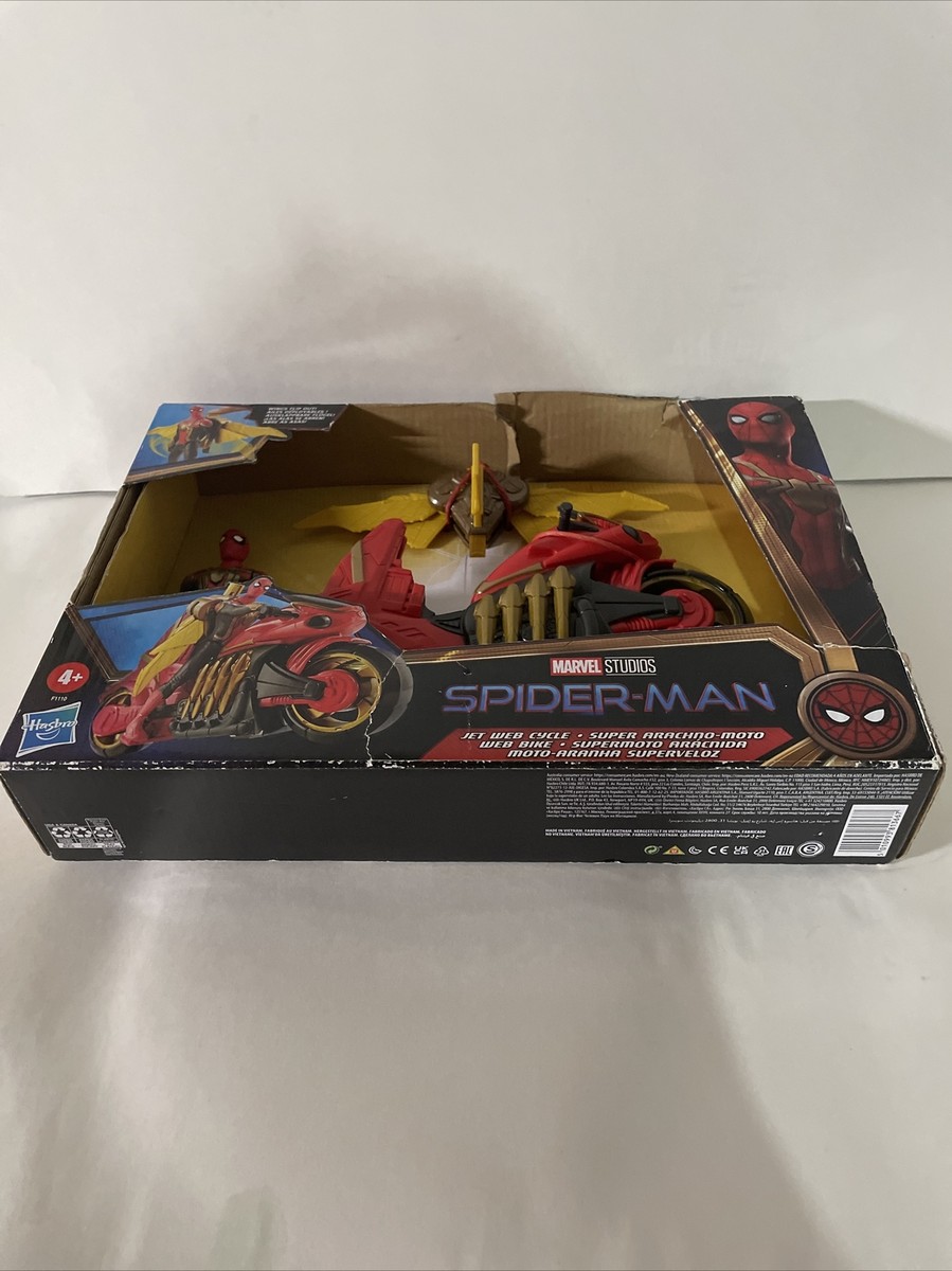 Marvel SPIDER-MAN Jet Web Cycle Vehicle & Action Figure “Damaged