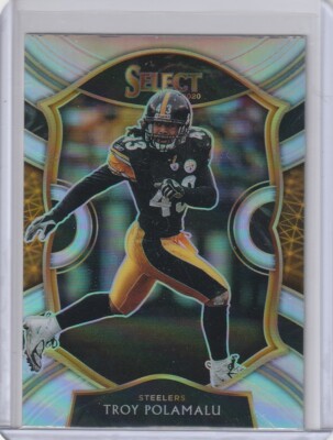 TROY POLAMALU Steelers 2020 Panini Select Concourse #28 Holo Silver Prizm