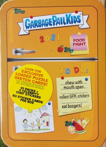 2021 Topps Garbage Pail Kids Food Fight Orange Tin Refrigerator Blaster Box - Afbeelding 1 van 2