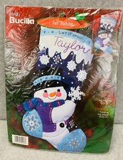 Vtg Bucilla felt 18 inch stocking Kit  85488 SEALED "Let it Snow"