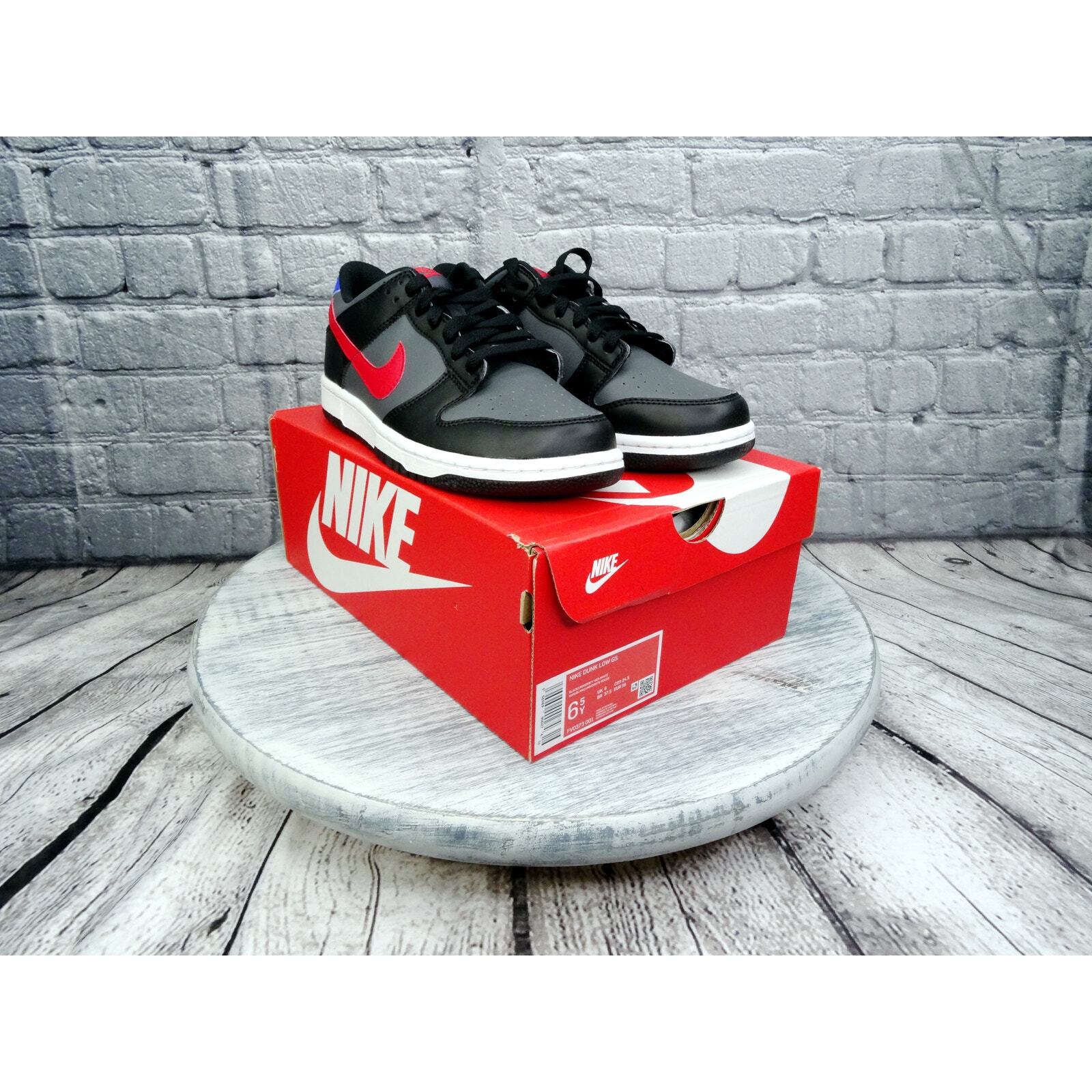 Nike Dunk Low GS Black/University Red-White Youth 6.5Y Women 8 New In Box