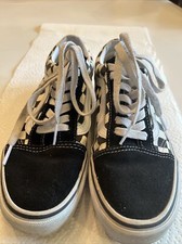 VANS Checkerboard Racing BLACK Tennis Shoe Old Skool Off The Wall Size M 5.5 W 7