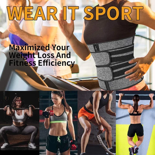 Women's Sports & Fitness Sweat Waist Trainer Body Shaper Tummy Control Belt Gym - Picture 11 of 24