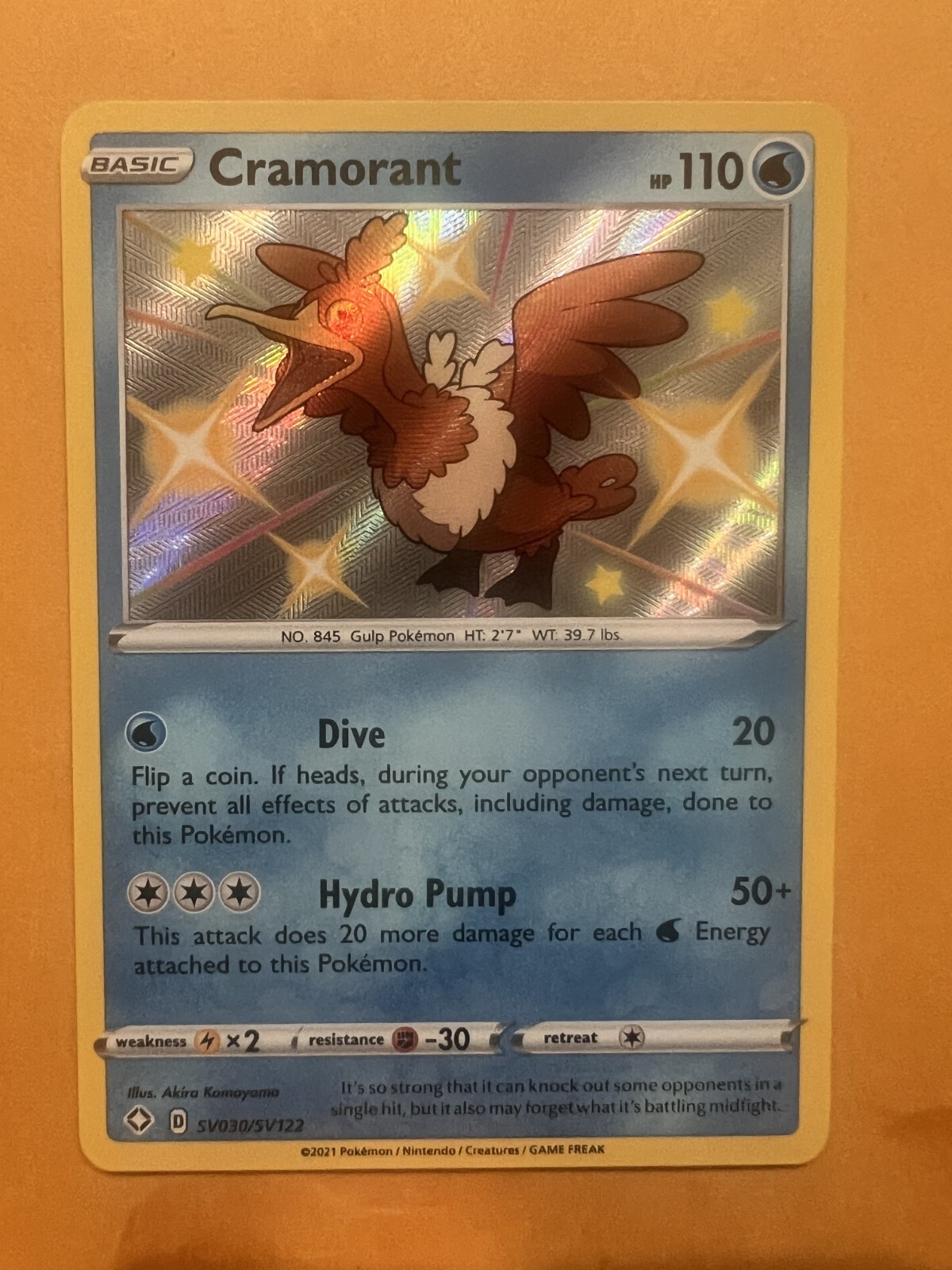 Cramorant SV030/SV122 - Shining Fates - Shiny Holo Pokemon Card - NM