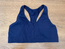 PINK Victoria's Secret Navy Blue MEDIUM Cotton Light Lined Racerback Sport Bra