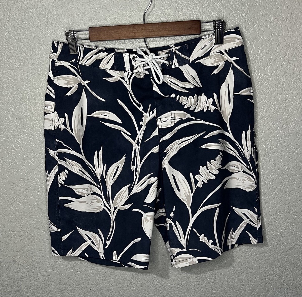 Abercrombie Fitch Swim Trunk Mens 30 Shorts Floral Navy Blue Board Beach