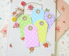 White Polka Dot Pastel Luggage Tags 20pc DIY wedding craft gift tag shop labels