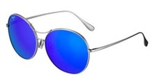 Maui Jim Opihi Polarized Titanium Sunglasses Silver/Blue B547N-11B Women Round