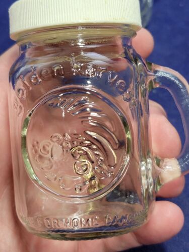 Vintage Golden Harvest Glass Mason Jar Salt & Pepper Shakers - Picture 8 of 10