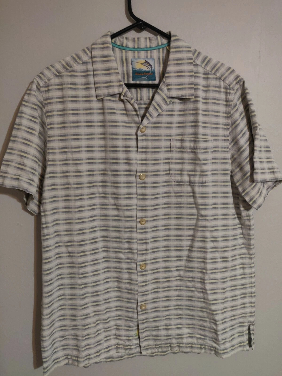 Tommy Bahama Island Modern Fit S/S Button Up Silk Blend Hawaiian Shirt - Men's L