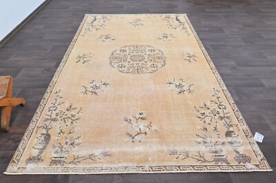 Oushak Türkisch Vintage Teppich 5x9 Kelim Rug Anatolisch Handarbeit Boho Deko...