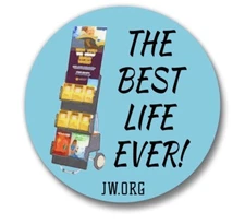 50 JW Cart Best Life Ever Souvenir Gift Pin Buttons JW.org 1.25 Inch Witness