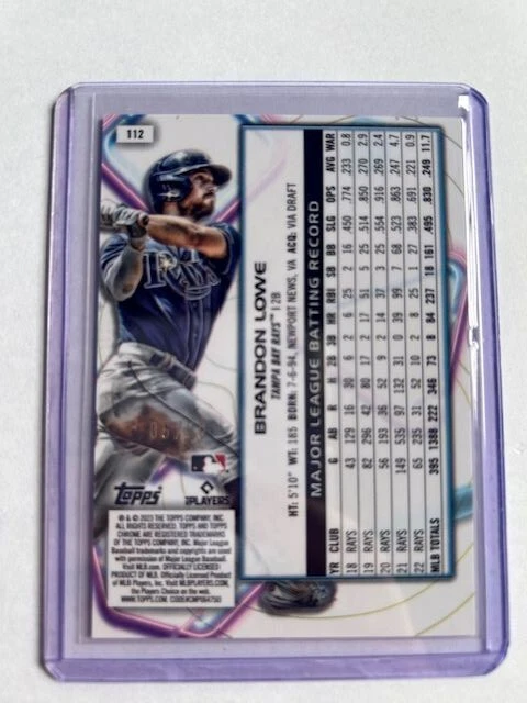 2023 Topps Cosmic Chrome Brandon Lowe #112 Gold Interstellar /50 - Image 2 of 2