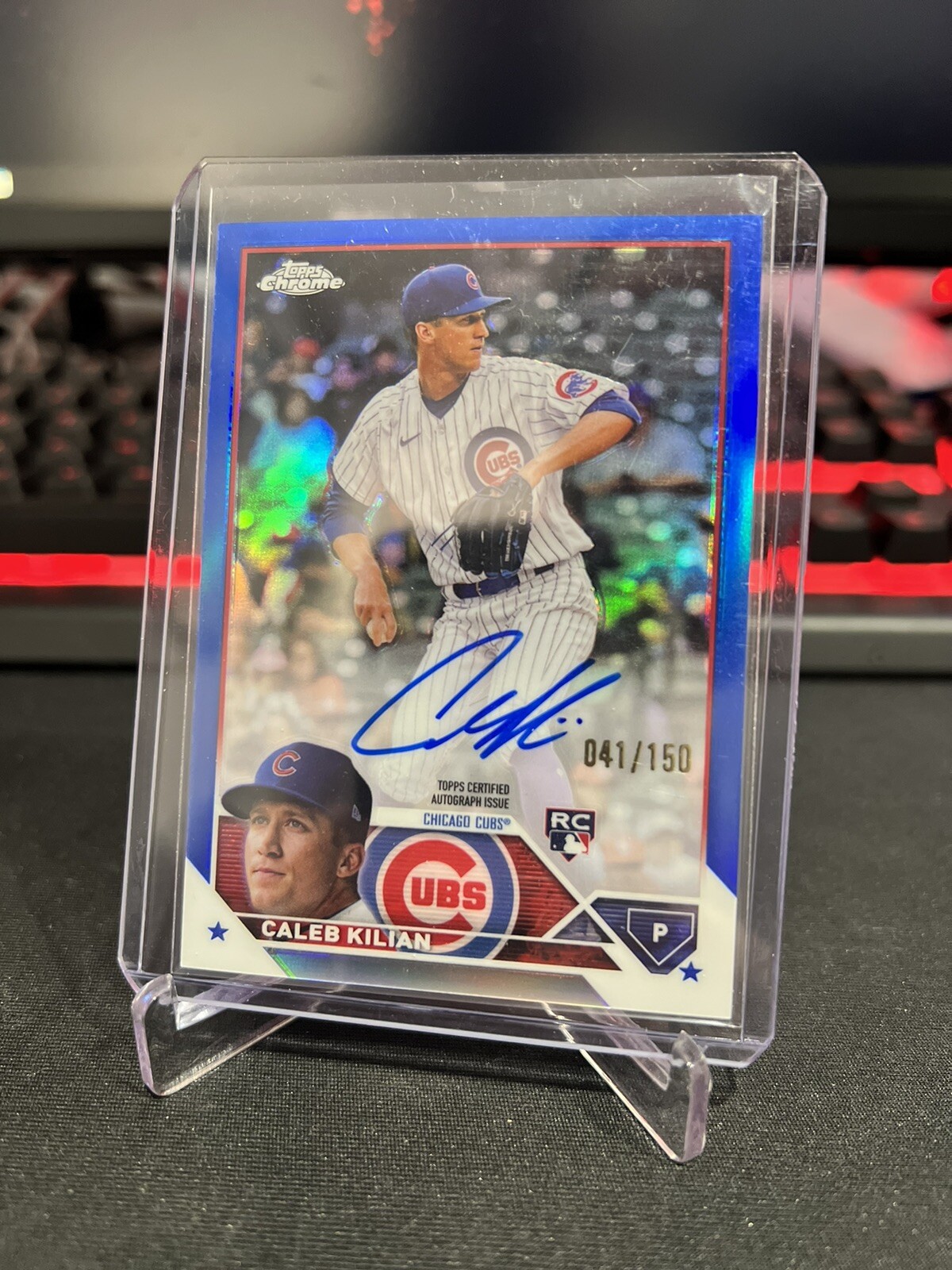 Caleb Kilian 2023 Topps Chrome Blue Rookie Autograph /150 Chicago Cubs 🔥