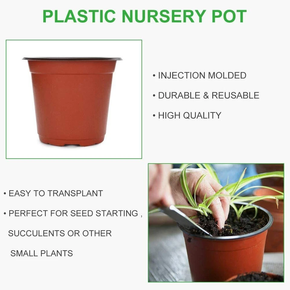 VIVOSUN 4"/6" macetas para vivero, macetas de plástico para plántulas de flores 50/100 psc Foto 2 de 4