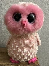 TY Beanie Boos Twiggy Pink Owl Plush Stuffed Toy Glitter Eyes 9" 2017 Retired