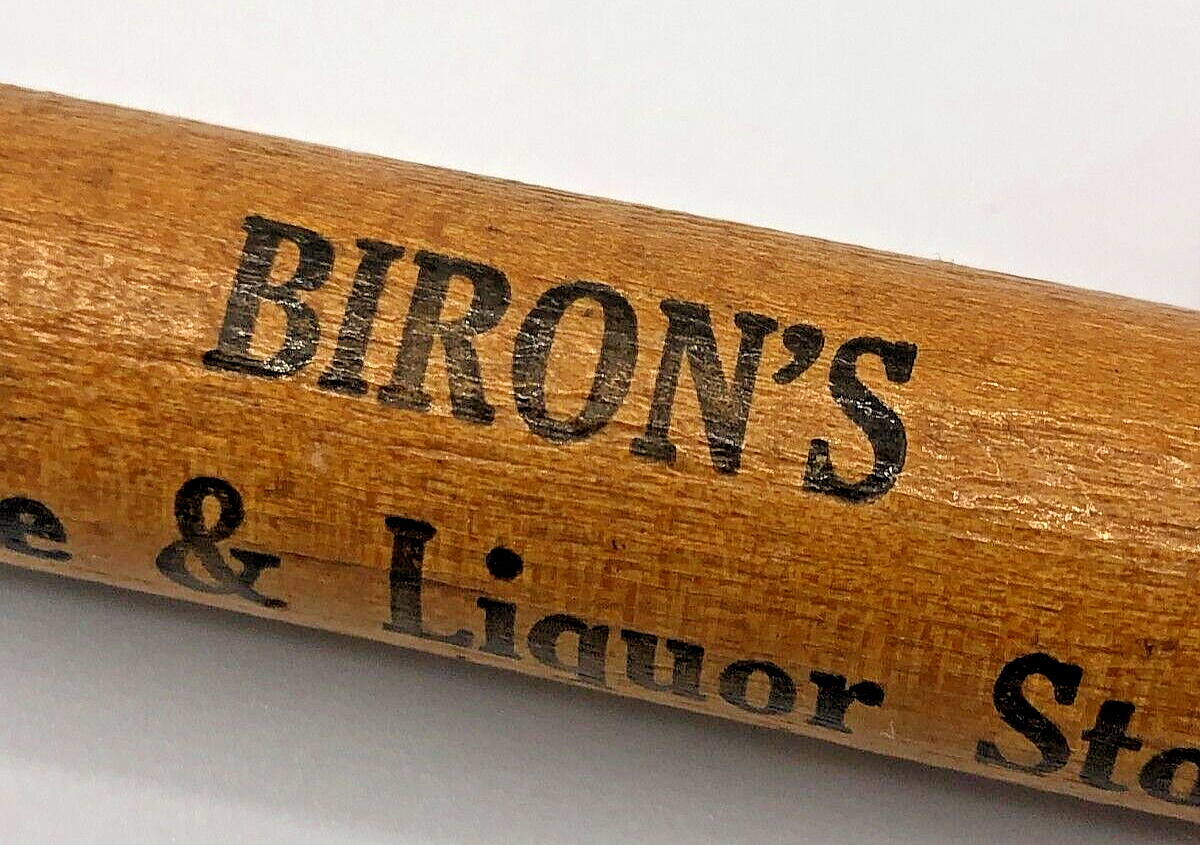 Vintage Wood Corkscrew Advertising Biron's Liquor Store Metropolitan