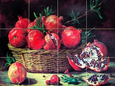 Art Colorful Mural Ceramic Pomegranate Backsplash Bath Tile #323