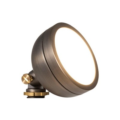 VOLT 12V Mini Round Brass Frosted Flood Light (Bronze) with 3W 2700K Warm Whi...
