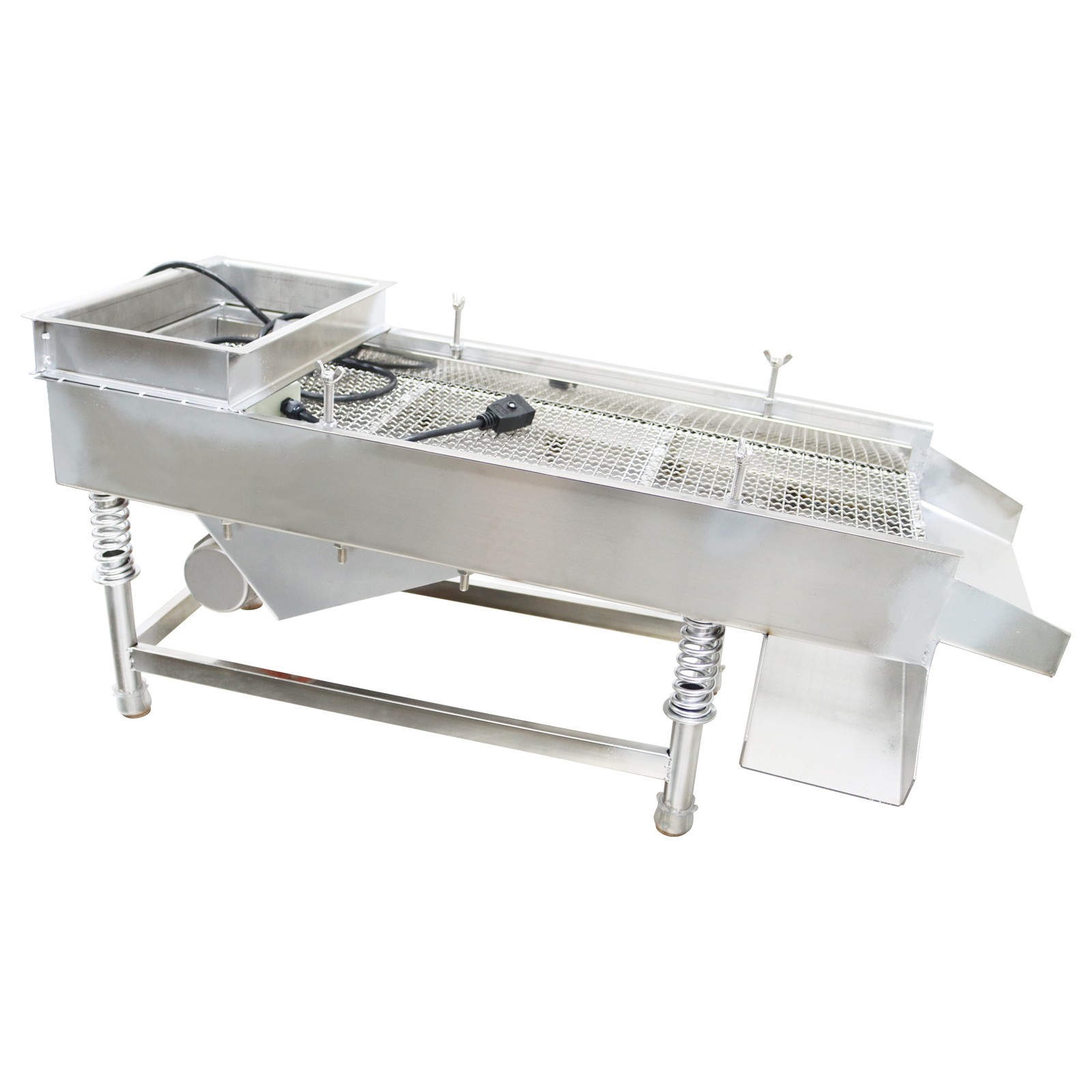 110V Stainless Steel Linear Vibrating Screen Single Layer 11mm Square Hole