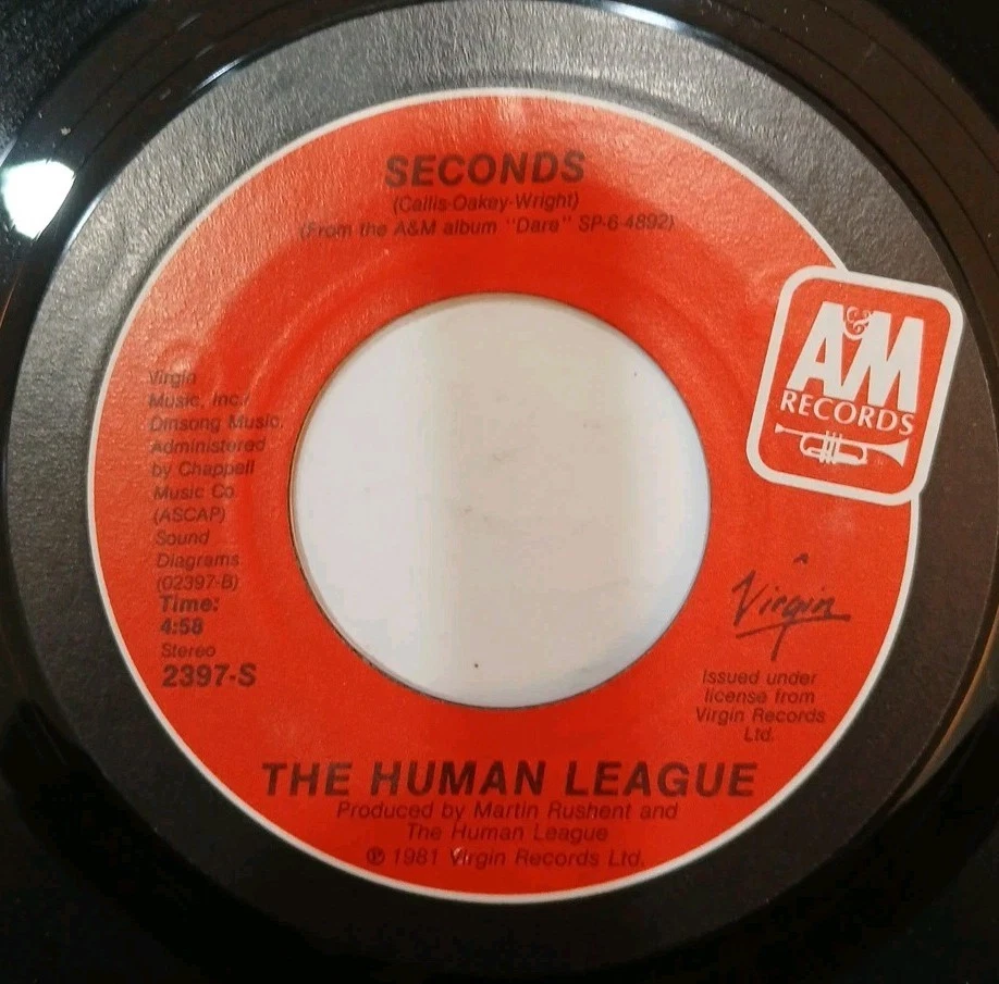 The Human League ~Don't You Want Me~Seconds~1981~45rpm Vinyl Record~A&M Records - Image 4 of 4