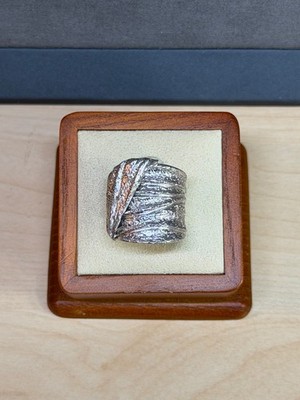 HSN BIANCA MILANO Italy Sterling Silver Wide Textured Sparkling Band Ring Size 7