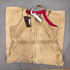 Carhartt Overall Bibs Mens 38 Brown Double Knee Workwear Vintage USA Made R38