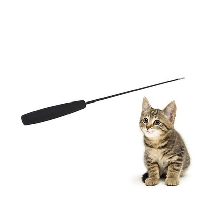 Retractable Cat Wand - Interactive Fishing Pole for Cats, Extendable Black 