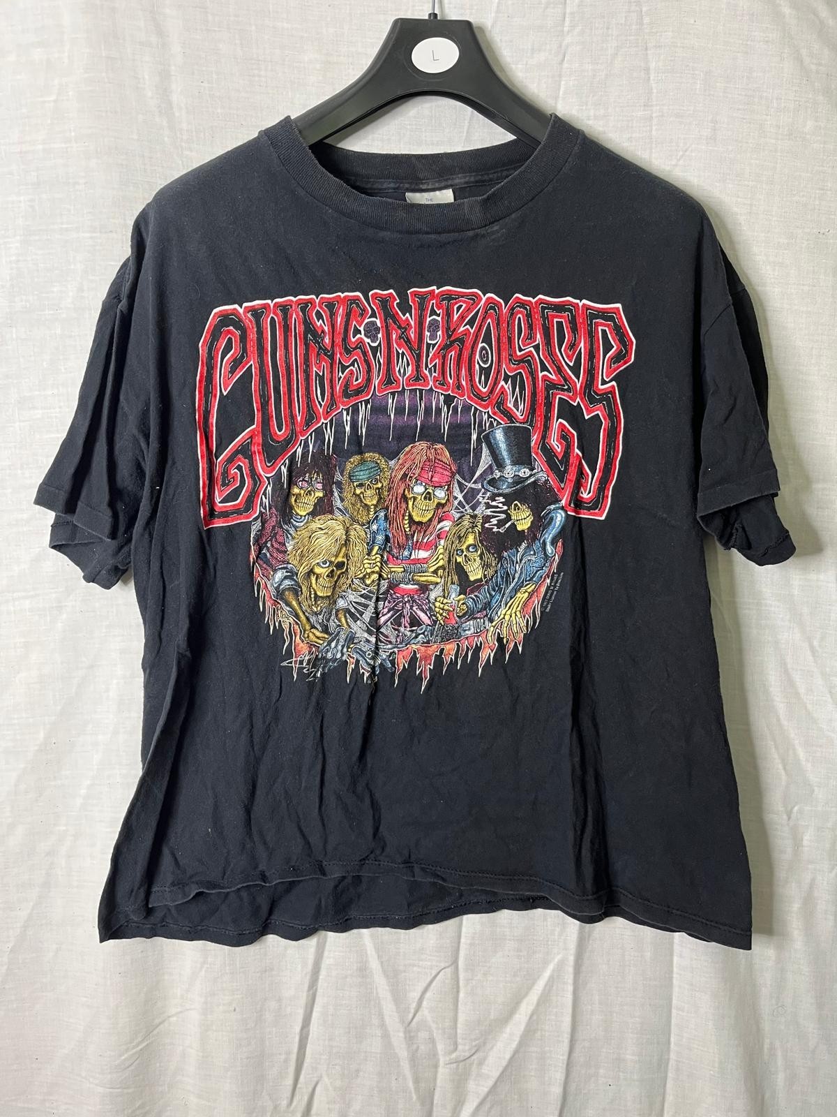 Camiseta Guns N Roses Use Your Illusion Tour 1991-1992 Banda Esqueleto Gráfico XL rara