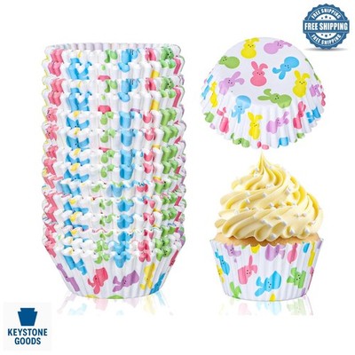 300Pcs Colorful Easter Bunny Cupcake Liners - Spring & Party Bakeware