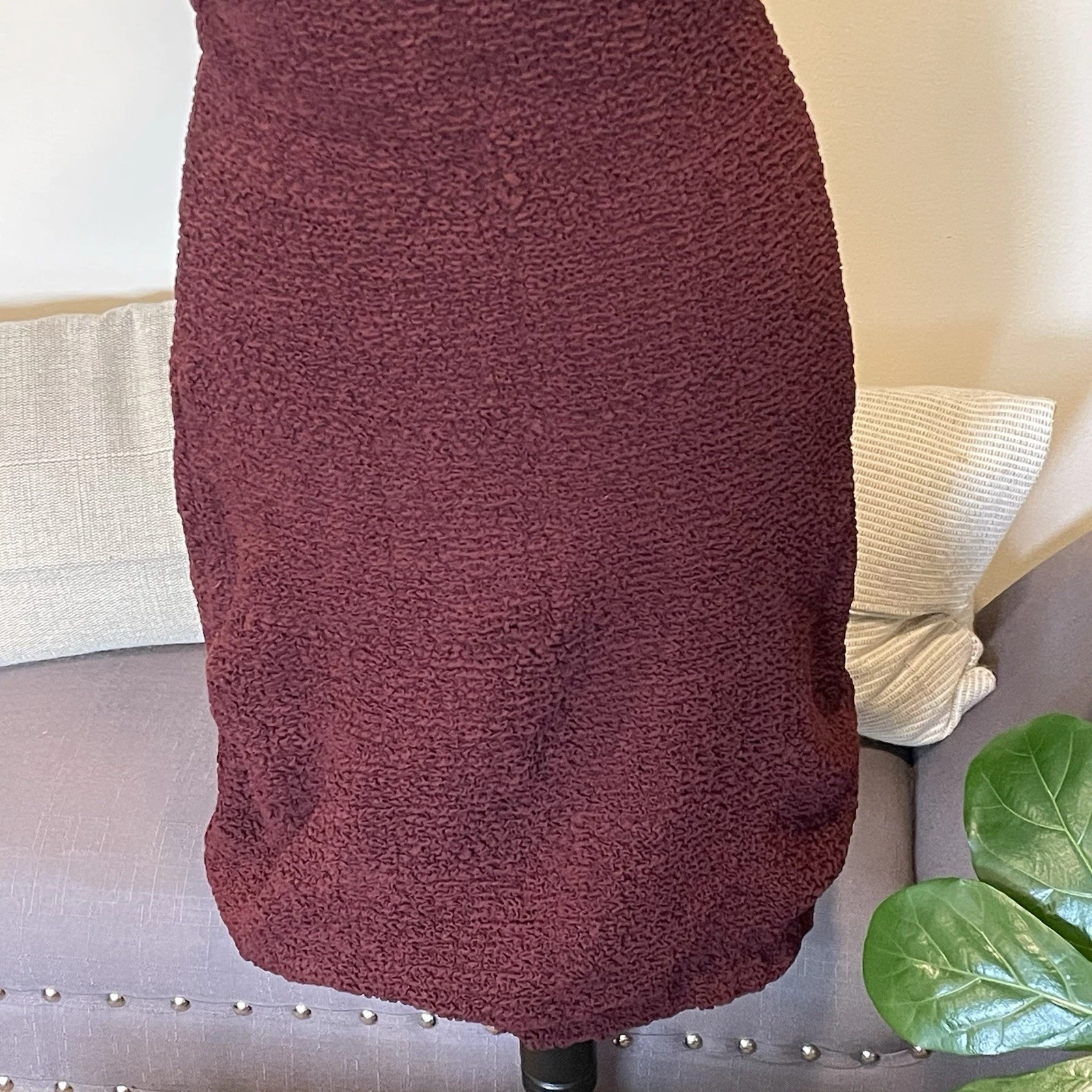 Abito smanicato Alexander Wang bordeaux sangue di bue elastico schiena trasparente seta tg 6