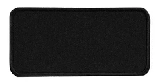 4 x 2 Inch Blank Rectangle Black Iron On Patch - DYI