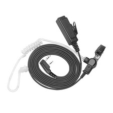 Walkie Talkies Earpiece with Mic PTT 2 Pin Acoustic Tube Headset for Baofeng ...