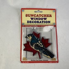 Blue Jay Stained Glass Suncatcher Window Hanging Art Ornament
