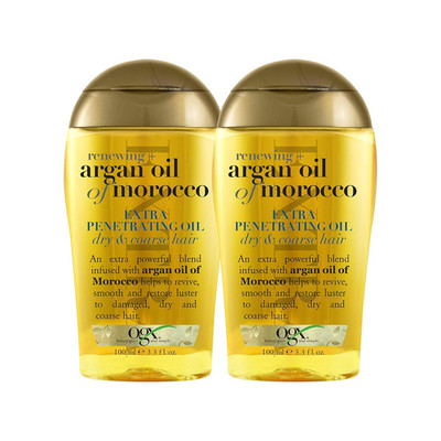 OGX Set of 2 Extra Strength Renewing + Argan Oil of Morocco Penetrating Hair Oil
