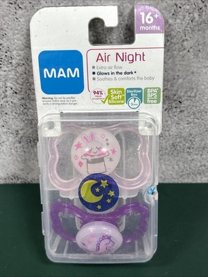 MAM Air Night Pacifiers 2 pack, Glow In The Dark 16+ Months
