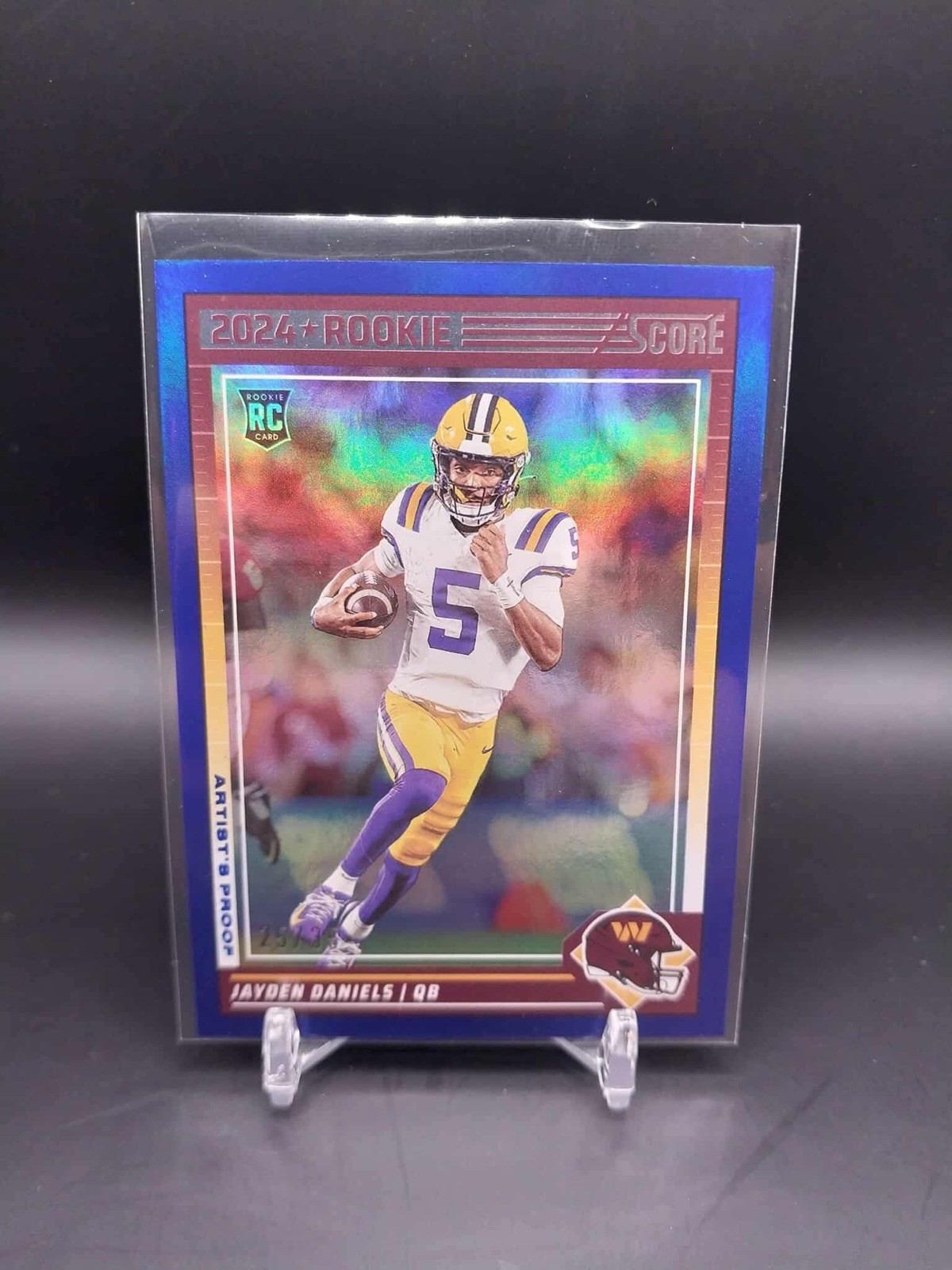 2024 Score Jayden Daniels #302 Blue Artist's Proof /35 Rookie RC Commanders A40