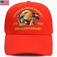 USA 250th Anniversary Hat Patriotic Adult Red Cap 1776-2026 LIMITED EDITION