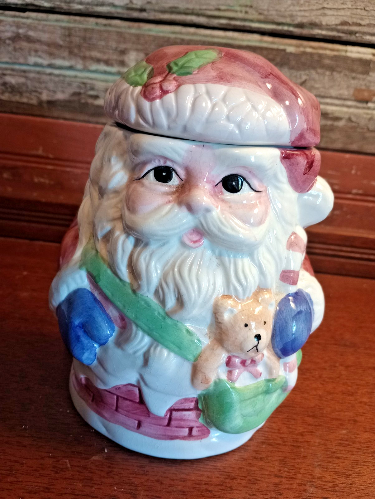 Vintage World Bazaar Ceramic Small Santa Claus Hand-Painted Cookie Jar