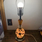1960’s Hollywood Regency Retro Table Lamp + Nightlight Lucite Milk Glass MCM 21”