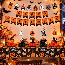 Halloween Party Decorations Set include Halloween Party Banner,Centerpieces f...