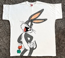 Vintage 1993 BUGS BUNNY Cartoon AOP All Over Print T-Shirt 4XL Looney Tunes