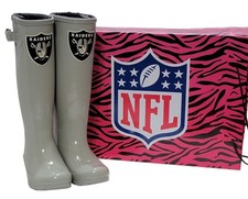 Womens Rain Boots NFL OAKLAND LAS VEGAS RAIDERS Size 6 Grey RARE