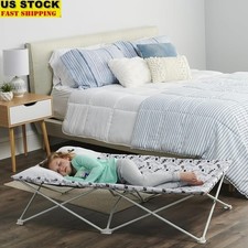 Portable Folding Cot Lightweight Durable Canvas Easy Setup Kids Travel Sleepover