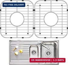 2 Pack Sink Protectors for Kitchen Sink, Universal Double Bowl Sink Bottom Grid