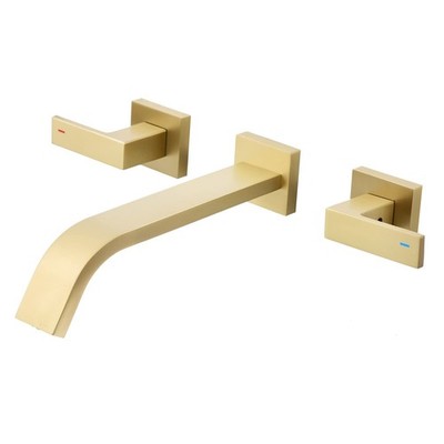 Brass Wall Mount Bathroom Faucet,Brushed Gold Wall Mounted Vessel Sink Faucet...