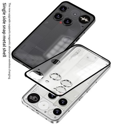 For Nothing Phone (3), Hybrid Magnetic Metal Bumper Acrylic Back Cover Case
